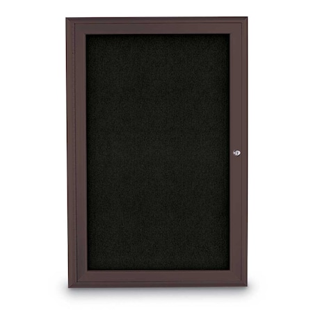 United Visual Products Sliding Door Indoor Enclosed Corkboard, 9 UV9029ACSH-WHITE-BLSPRU